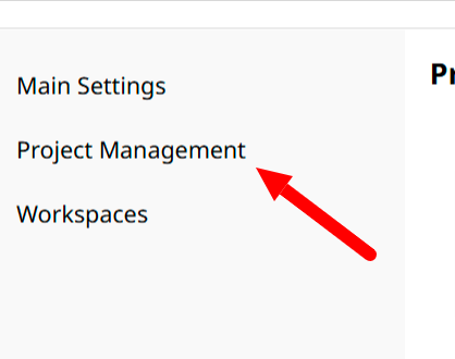Project Management Settings