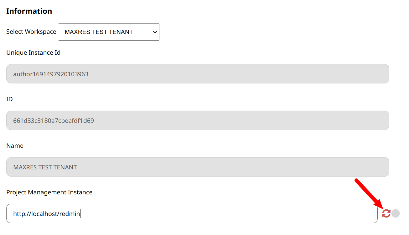 Redmine Instance URL